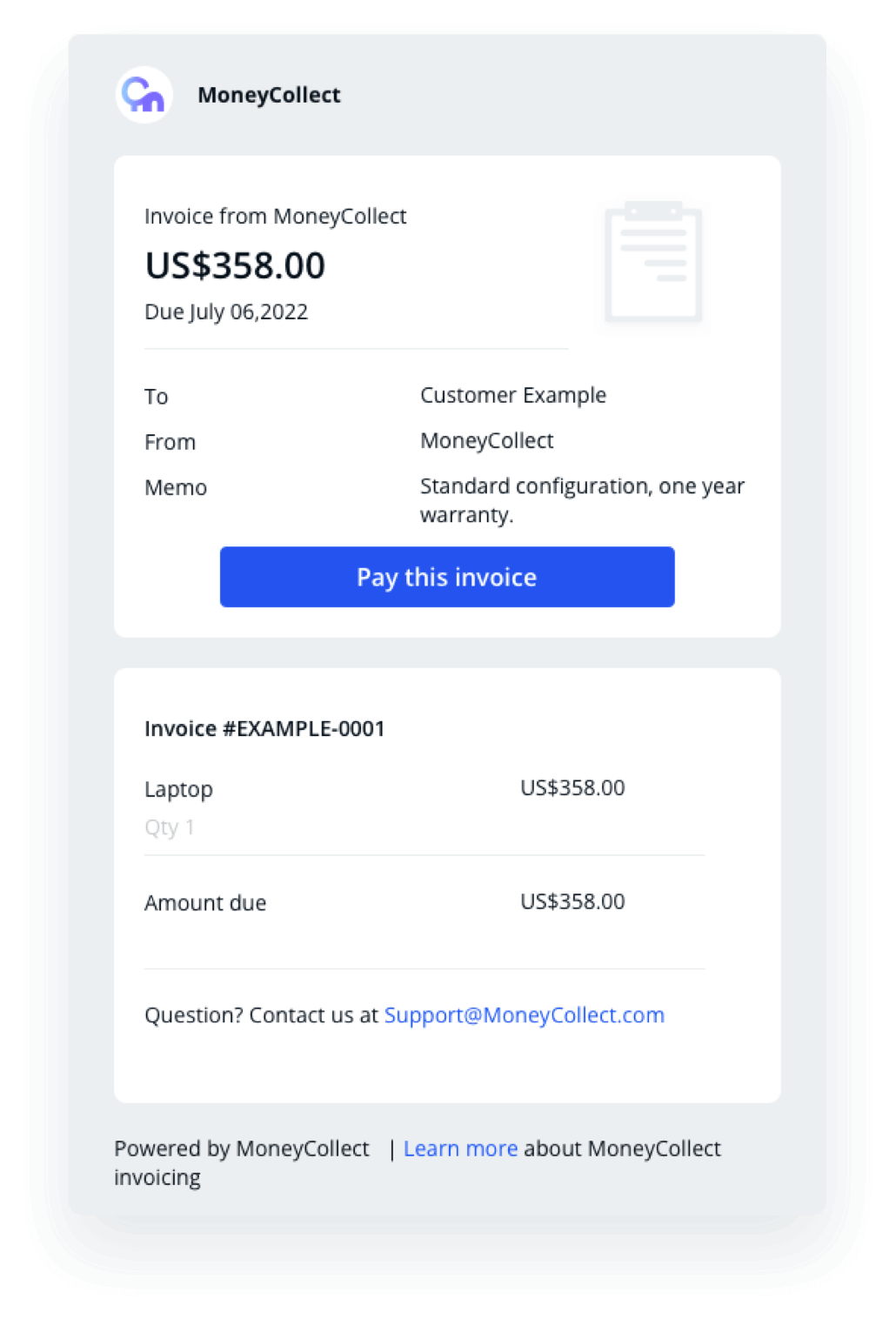 MoneyCollect-invoicing